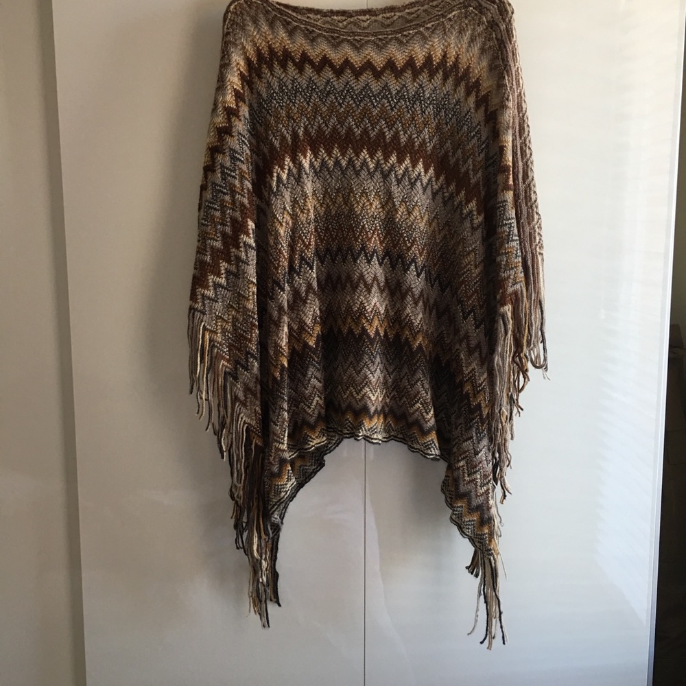 Missoni inspired poncho, fall colors